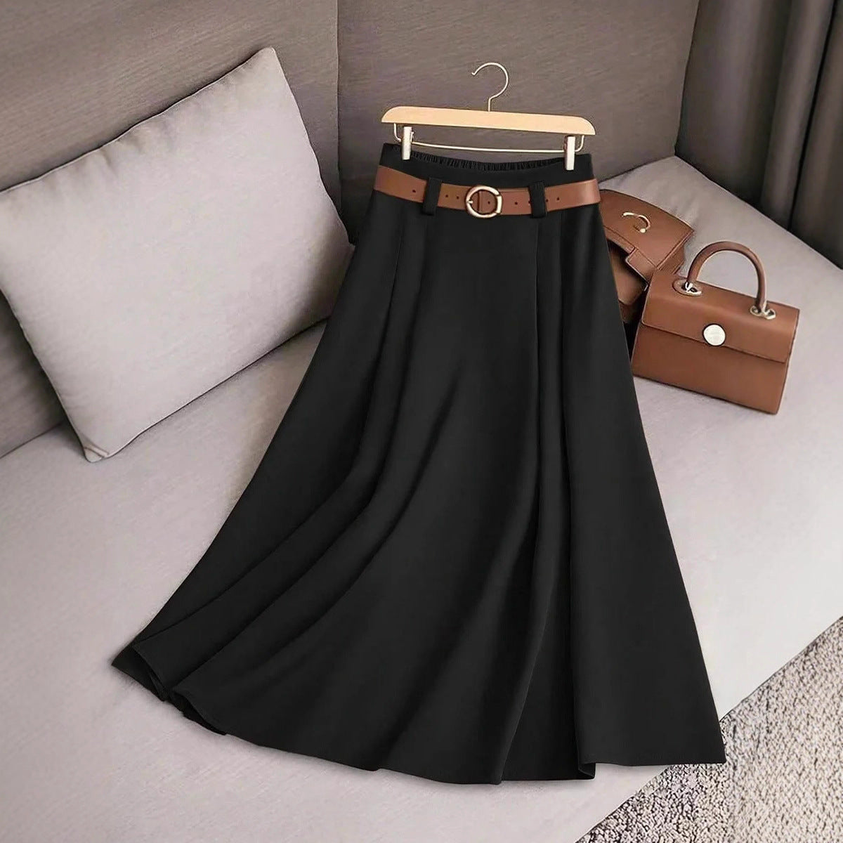 Women's Casual Pleated Skirt Can Be Printed