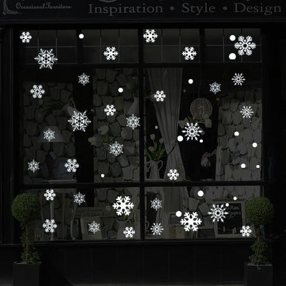 48 Christmas Snowflake Glass Decoration Stickers