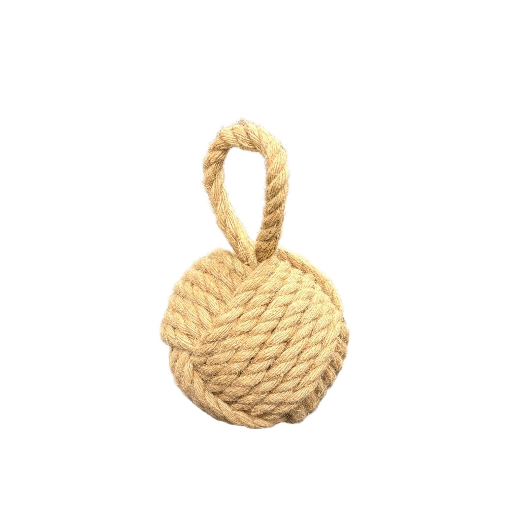 Modern Fabric Rope Nautical Knot Doorstop, Heavy Free Standing Door Wedge, Decorative Beige Door Stop & Door Bumper, 28cm Coastal Home Accent for Living Room, Bedroom & Office