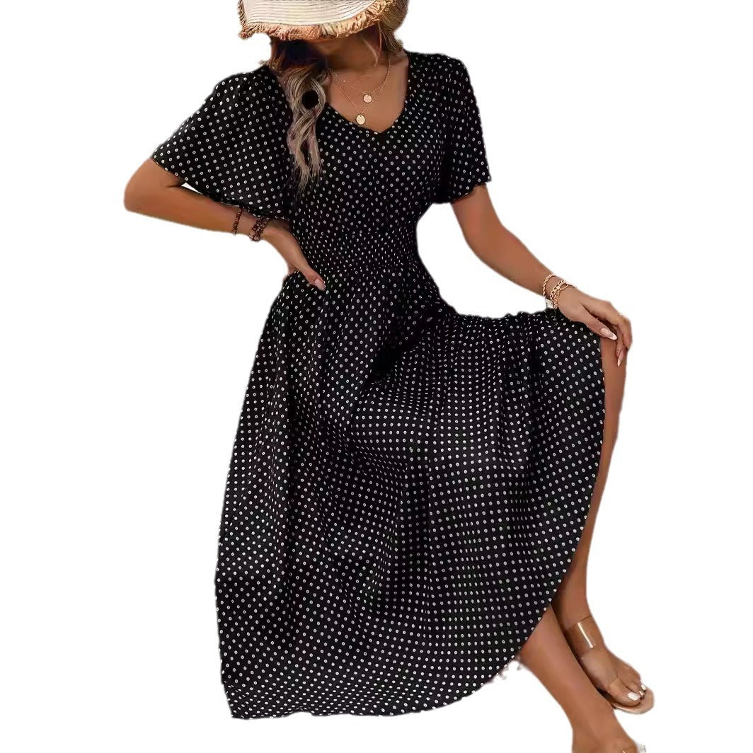 Women's Small Floral Print Short Sleeve Dress