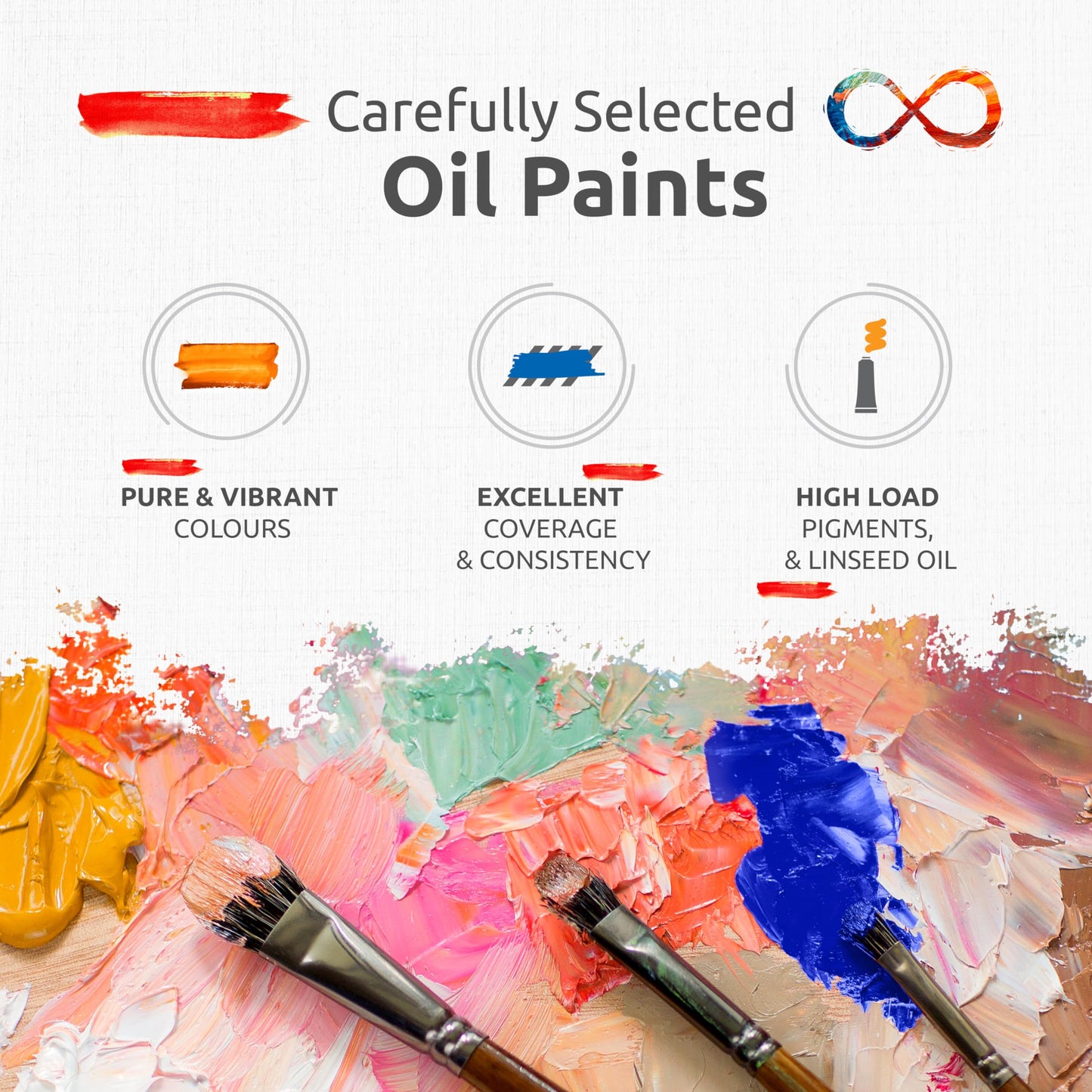 Portrait Oil Paint Set for Artists - 8 x 50ml Large Tubes - Non-Toxic Artist Oil Paints. Lightfast Oil Colours with High Pigmentation and Creamy