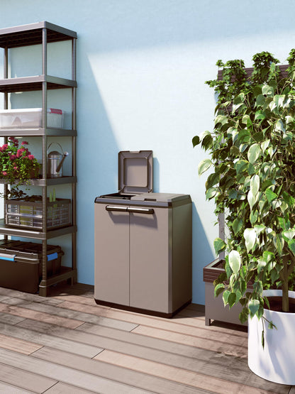 Keter Split Base Indoor Outdoor Multi purpose Recycling Cabinet Grey/Black