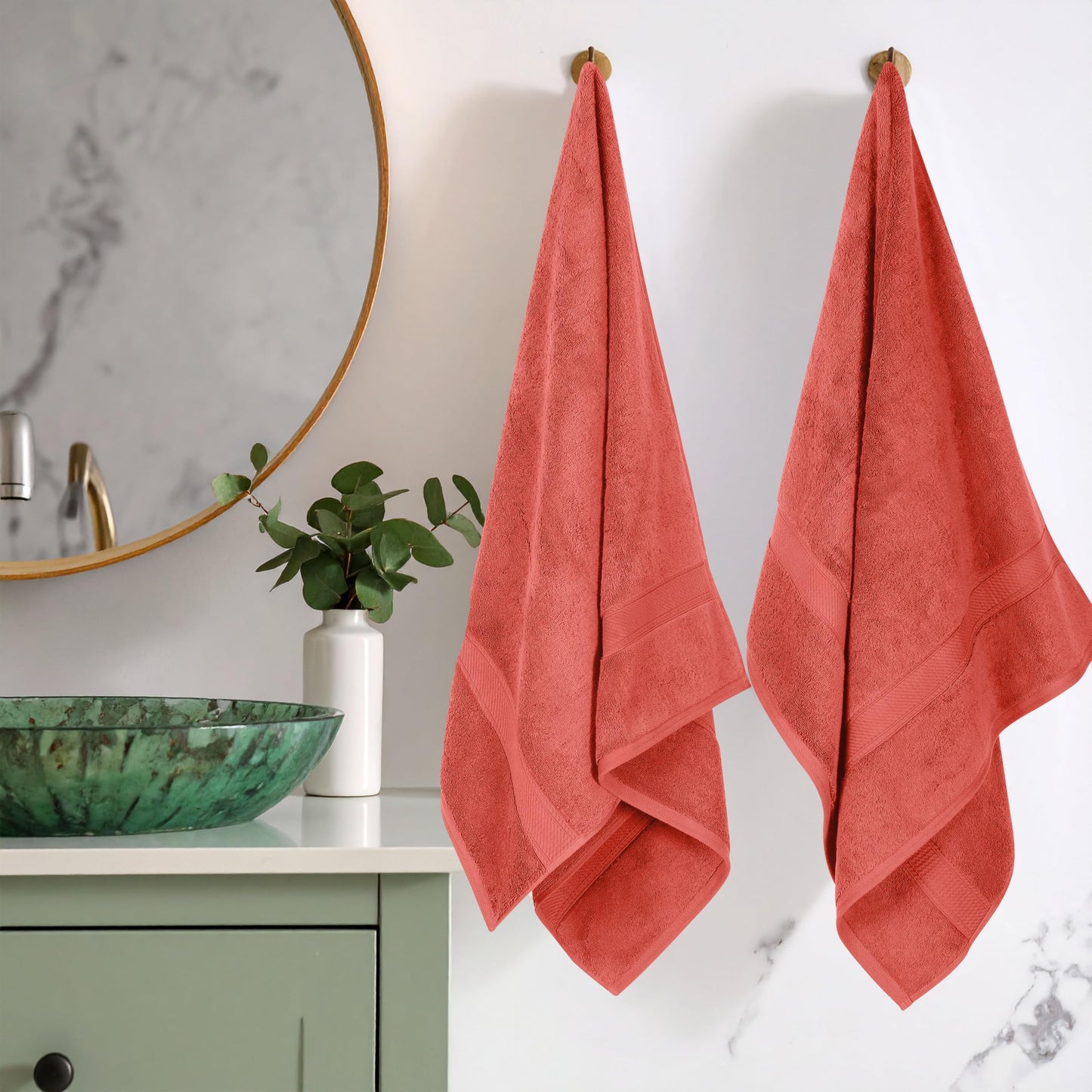 Superior Egyptian Cotton 800 GSM Bath Towel Set, Includes 2 Bath Towels, Luxury Plush Essentials, Absorbent Quick Dry Towels, Guest Bathroom
