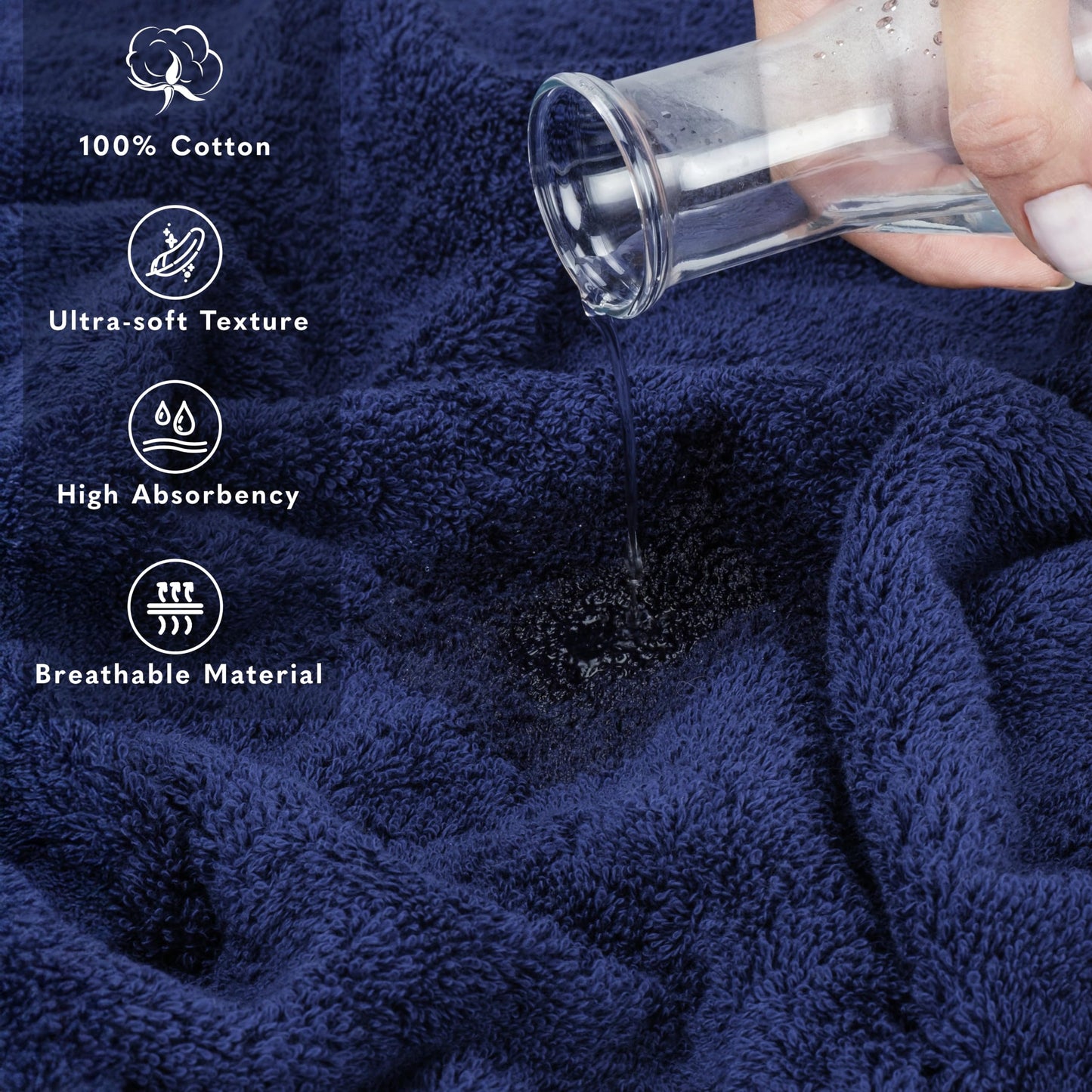 American Soft Linen Oversized Bath Sheet 40x80 Extra Large for Bathroom, 100% Cotton Turkish Jumbo Bathsheet Towels for Adults, Navy Blue Bath Sheet
