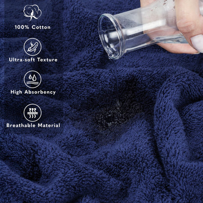 American Soft Linen Oversized Bath Sheet 40x80 Extra Large for Bathroom, 100% Cotton Turkish Jumbo Bathsheet Towels for Adults, Navy Blue Bath Sheet