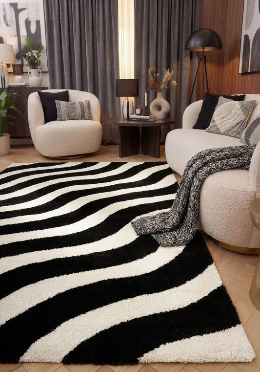 Joli Wave Black & White Rug