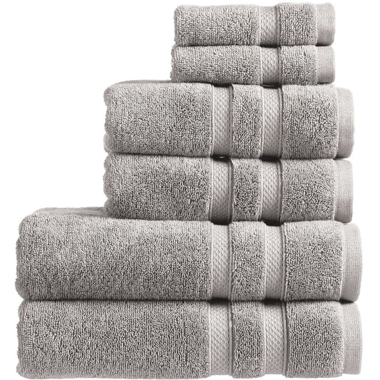 Christy Chroma Grey Towel Set | Set of 6 | 2 Bath 2 Hand 2 Face | Highly Absorbent Heavyweight 675GSM | Bold and Bright | Soft Smooth Shower Towels |