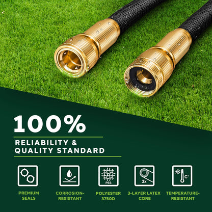 TRESKO Expandable Garden Water Hose Pipe- 8-Pattern Spray Gun Anti-Leakage with Brass Fittings, Triple Latex Core & Hose Hook/Hanger, Magic-Hose Pipes