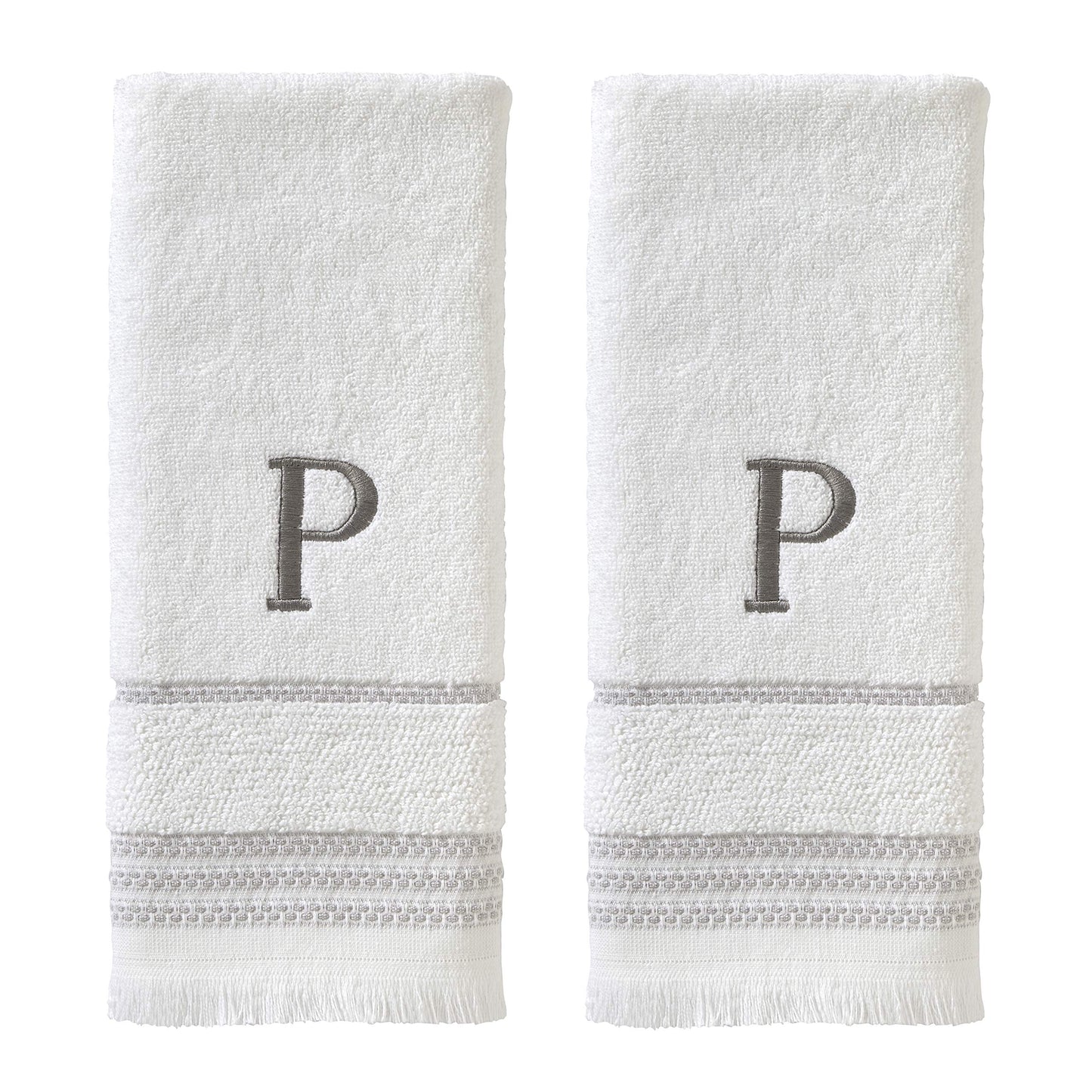SKL Home Hand Towel Set, P, Cotton, White, 16x26