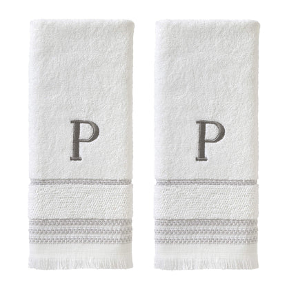 SKL Home Hand Towel Set, P, Cotton, White, 16x26