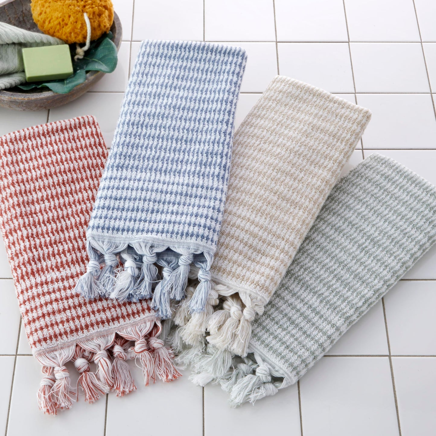 SKL Home Longborough 100% Turkish Cotton Hand Towel Set, 16x26, Sage