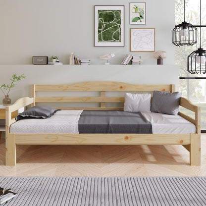 Merax Daybed,Cabin Bed,SIngle Guest Bed Sofa Bed,Versatile Daybed with Pull-Out Trundle - Perfect for Living Room and Bedroom