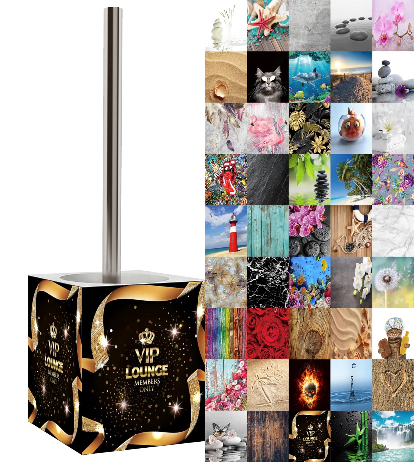 Sanilo Toilet Brush and Holder, Wide choice of beautiful Toilet Brush and Holder, Stainless Steel Handle, With Exchangeable Brush Head, Easy to clean