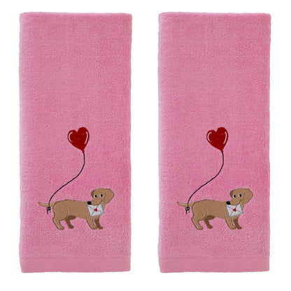 SKL Home Valentine Dachshund Hand Towel Set, 2 Count