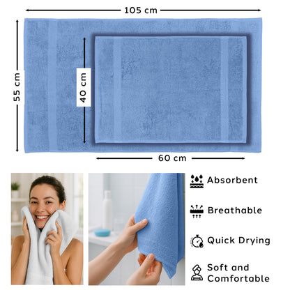 Caleffi Bath Towels, Face and Guest Towel Set, 55 x 100 cm, 100% Cotton