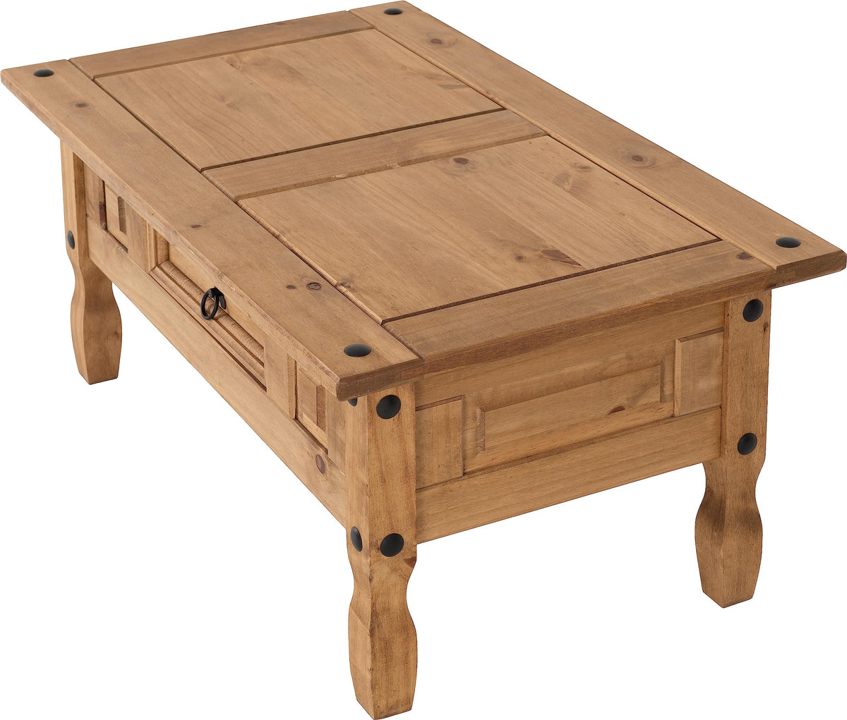 Seconique Corona 1 Drawer Coffee Table in Distressed Waxed Pine