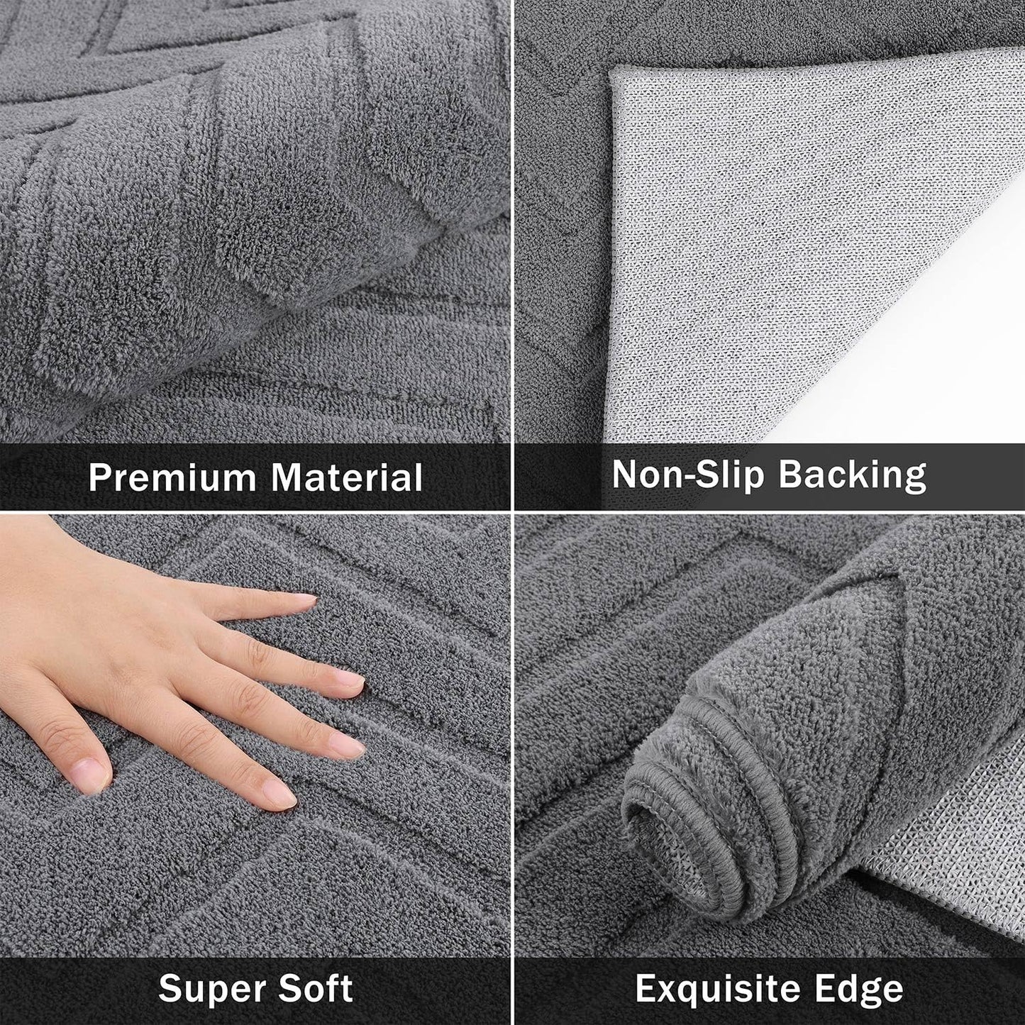 SHACOS Rugs Living Room 120 x 160 cm Modern Grey Area Rug Ultra Soft Fluffy Rug for Living Room Bedroom Non-Slip Washable Rug Geometric Design Floor