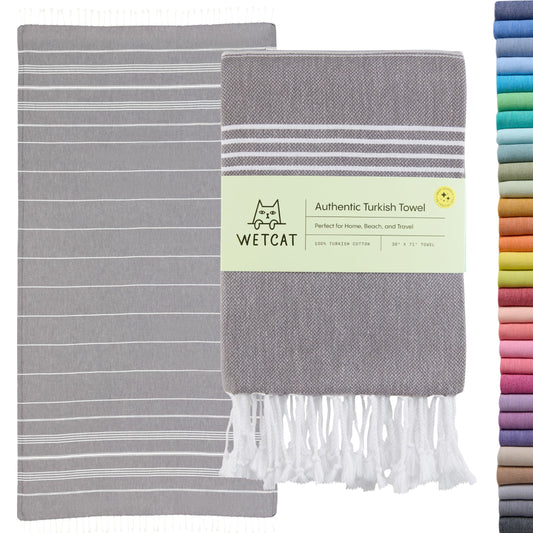 WETCAT Turkish Bath Towels Extra Large 38x71 100% Cotton Quick Dry Beach Towel Oversized Sand Free Light Travel Towel for Adults Beach Accessories