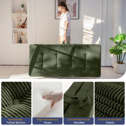 MAXYOYO Folding Mattress Double, Comfy Foldable Sofa Couch Bed, Guest Mattress with Handles Floor Futon Sofa Bed for Guest