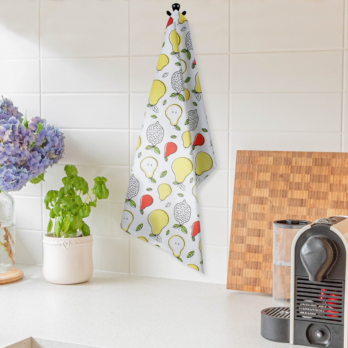 FINGERCRAFT Kitchen Dish Towels, 100% Natural Cotton, Set of 6 Multi-Purpose Kitchen Towels, Very Soft, Highly Absorbent