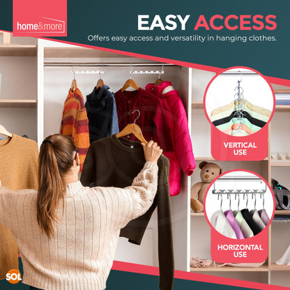 SOL 4pk Space-Saving Hangers - Multi Coat Anti-Slip Wardrobe Organiser