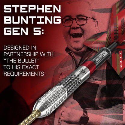 TARGET Darts Stephen Bunting G5 95% Tungsten Dart Set (22G), Steel Tip Swiss Point Darts | Generation 5 Player Edition Darts with Swiss Points,