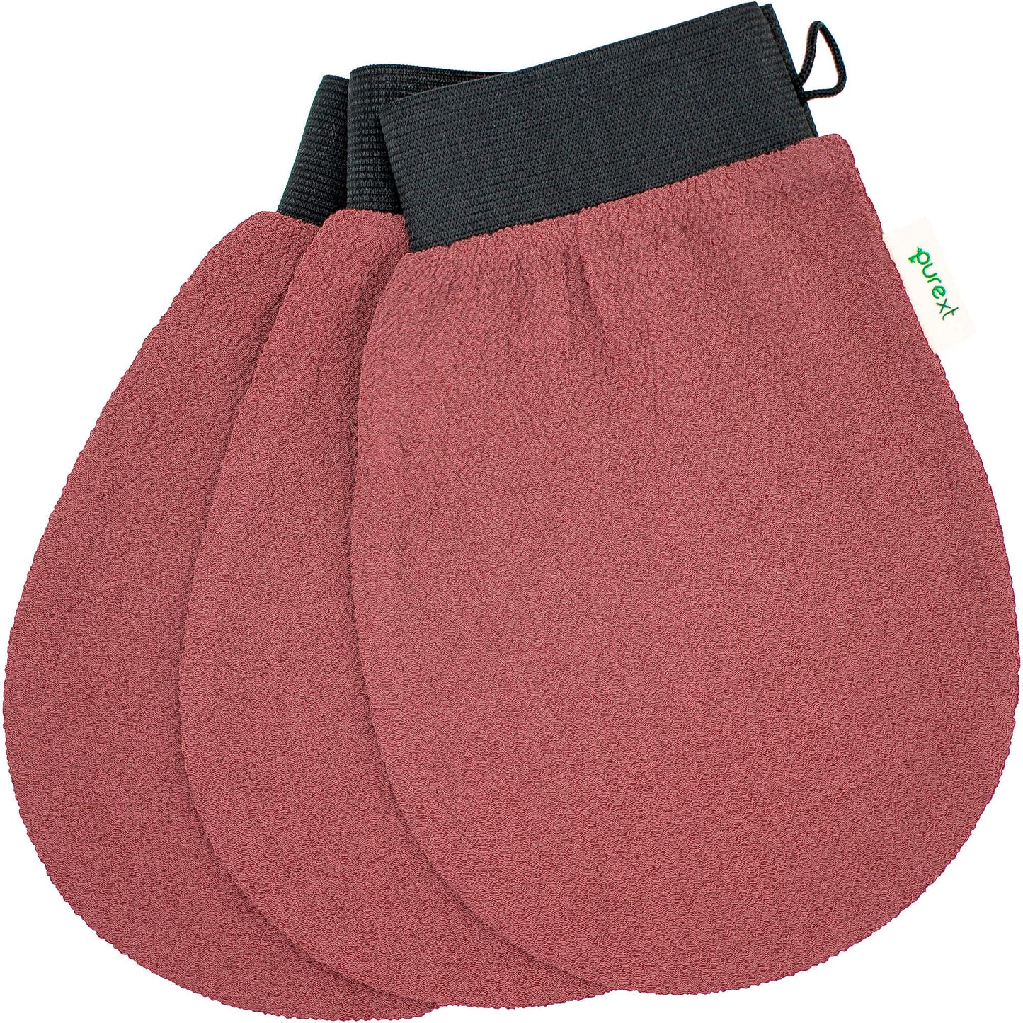 PureXT 3 Exfoliating Gloves - Kessa Hammam Body Scrubber - Fake Tan Remover Exfoliator Mitts (250D)