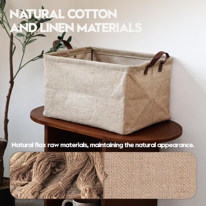 Sea Team Square Jute Structured Storage Basket with Frame Support
