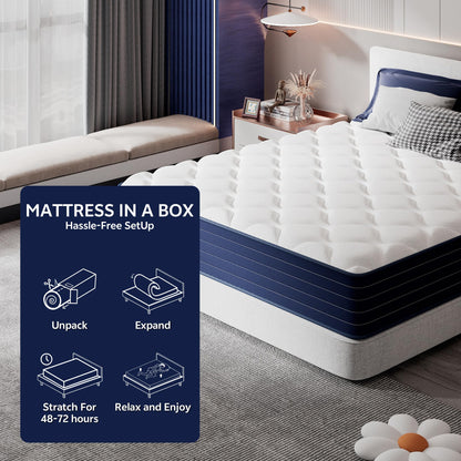 PurrJoys Orthopedic Double Mattresses 25cm Medium Firm for Back & Lumbar Pain Relief 135x190cm