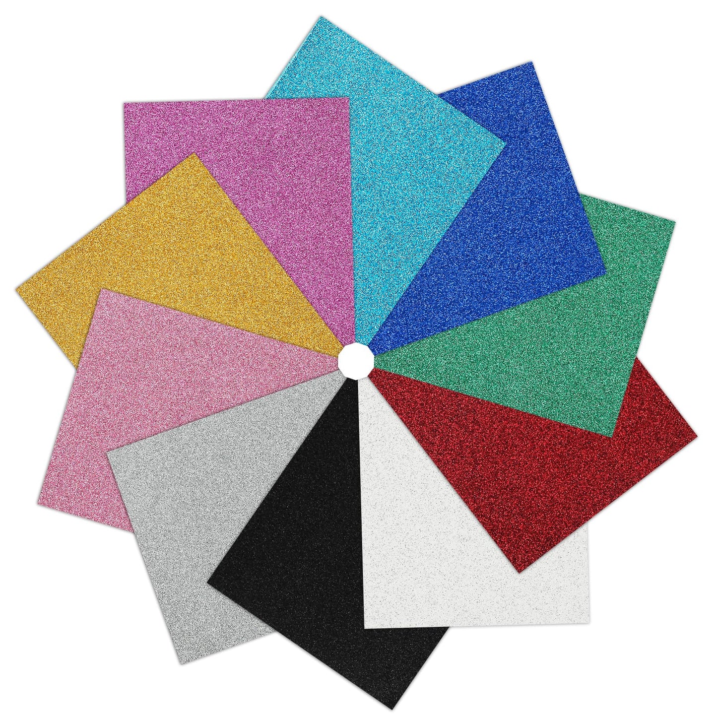 IModeur 10 Pack Glitter Heat Transfer Vinyl Sheets - 30.5 x 25.4 cm Iron on Vinyl for Silhouette, Cameo, HTV Bundle for Shirt, Clothes, Hats, Pants,