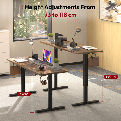 SANODESK 160 * 60 Electric Standing Desk, Height Adjustable Sit Stand Computer Desk with Anti-Collision Technology, Cable Management, Storage Basket