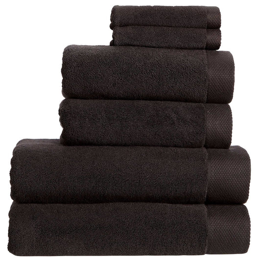 Christy Luxe 6 Piece Towel Set in Black 100% Turkish Cotton - Super Soft & Quick Dry - Machine Washable - 730GSM - 2 Bath, 2 Hand & 2 Face Towels