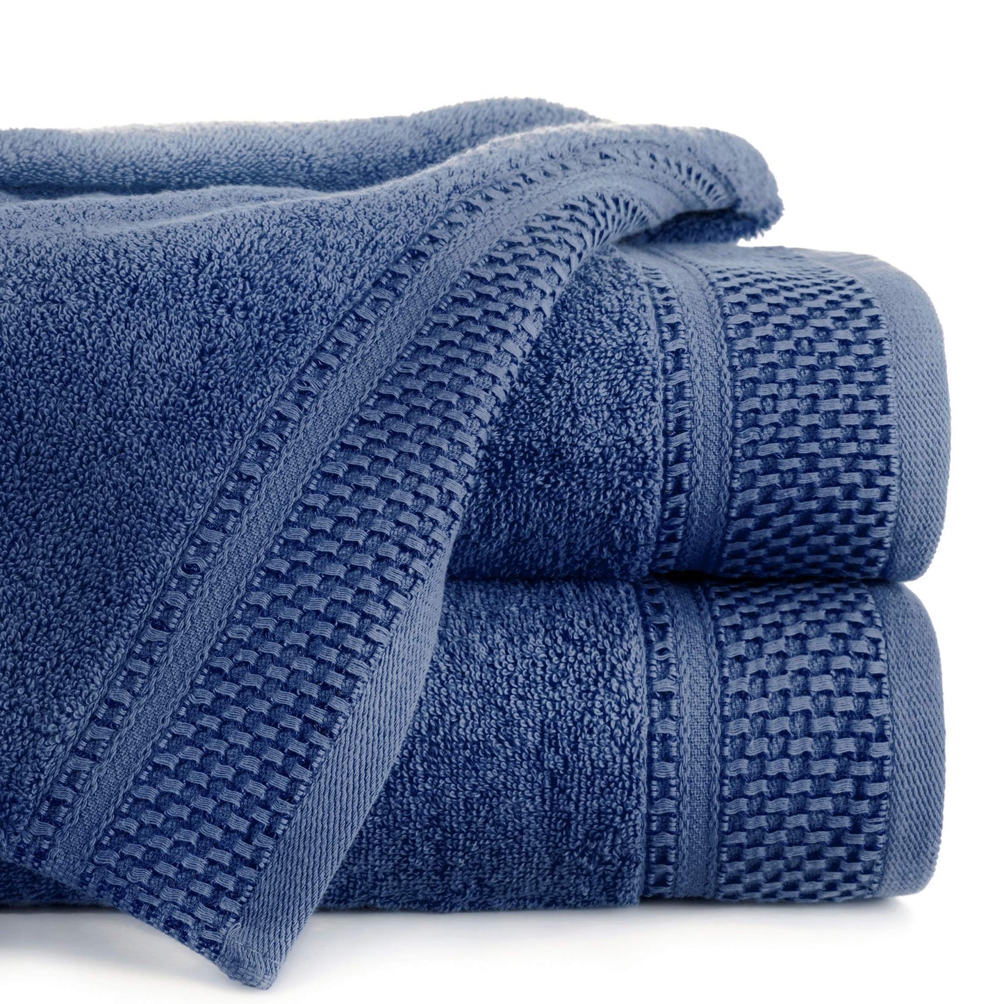 Eurofirany Carlo Bath Towel Set Hand Towel Sauna Towel Pattern - Absorbent, 100% Cotton 580g/m, Pack of 3 and 6, Navy Blue, 50 x 90 cm, 6