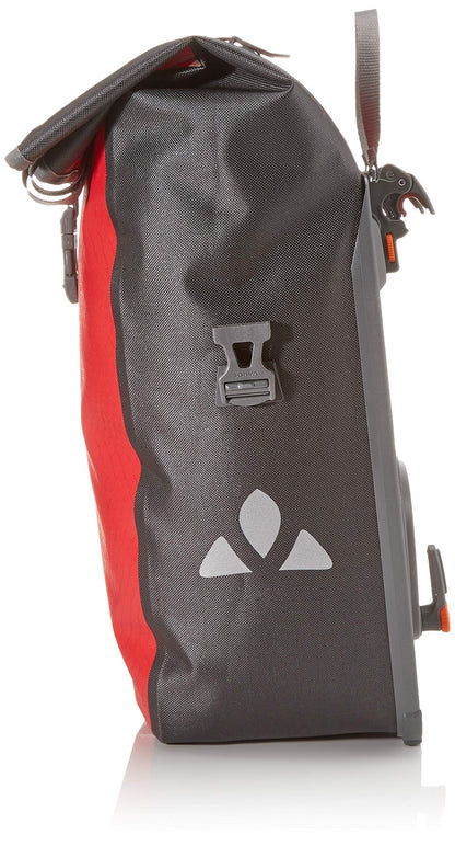 VAUDE Bike Pannier Bag Aqua Back Single 1 x 24 L in Red, Waterproof Rear Bike Pannier, Pannier Bag for Bicycles, Easy Attachment ? Made in Germany