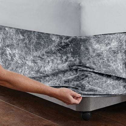Catherine Lansfield Crushed Velvet King Divan Base Wrap Silver BD/46254/W/BWRAPK/SI