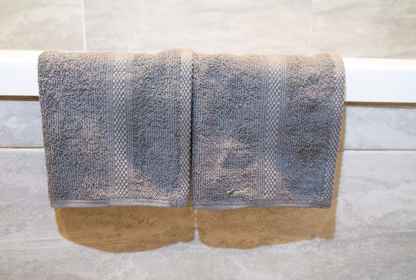 Lex's Linens Pack of 2 100% Combed Cotton Grey Facecloths 30 x 30 cm