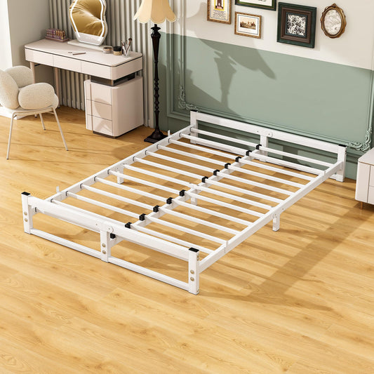 VECOCHO Bed 140 x 190 cm with slatted frame, metal bed 140 x 190-28 cm, height floor bed 140 x 190 cm, bed frame, 140 x 190 cm, metal platform bed,