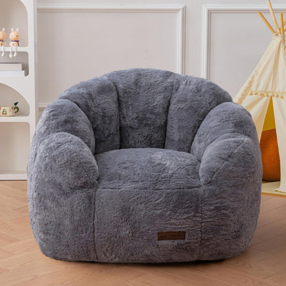 MAXYOYO Kids Floral Shaped Bean Bag Sofa, Includes Filling, Faux Fur Fabric