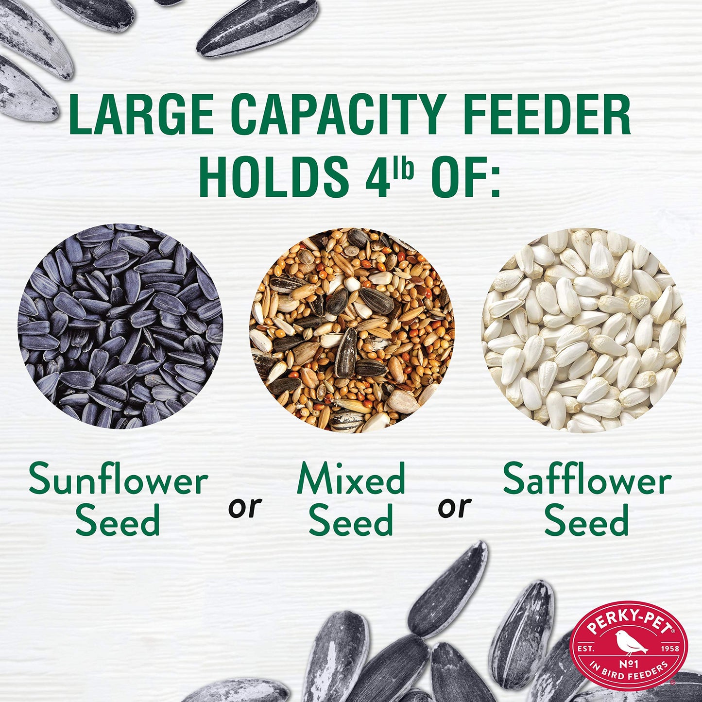 Perky-Pet 334-1SR Squirrel-Be-Gone Max Large Wild Bird Feeder with Flexports, Squirrel Proof Bird Feeder with Weight-Activated Perches - 4LB Seed
