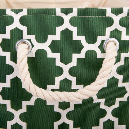 DII Polyester Container with Handles, Lattice Storage Bin, Medium, Hunter Green
