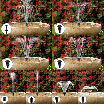 Billing Solar Water Pump with Battery Backup, 7.5W Solar Pond Fountain with 3600mAh Battery 10 Nozzles Solar Fountain with 5ft Tubing Water Features