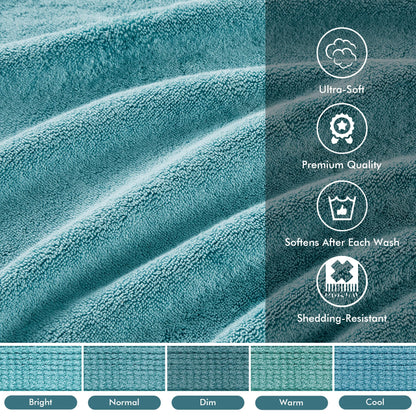 Madison Park 800GSM 100% Cotton Luxury Turkish Bath Towel Set, 8-Piece Include 2 Bath, 2 Hand & 4 Wash Towels, Aqua