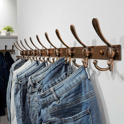 Dseap Coat Rack Wall Mount 94cm, Heavy Duty 2.5mm Base vs Flimsy 1mm, Double-Thick Solid Anti-Snap Hooks