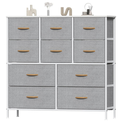 Feonase Chest of Drawers, Bedroom Tall Dresser with 10 Fabric Drawers, Metal Frame & MDF Wood Top, Adjustable Feet