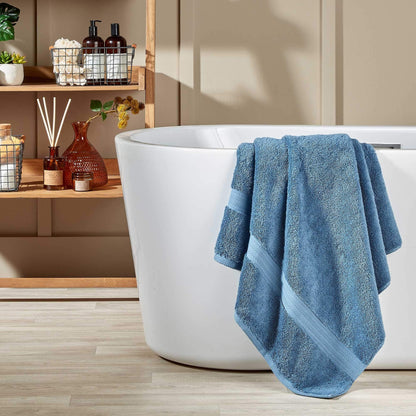 Christy Renaissance 2 Bath Sheets Set | Denim Blue | 100% Egyptian Cotton Pile | Luxuriously Soft and Super Absorbent | 675 GSM
