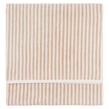Yard Hebden Striped Cotton Terry XL Bath Sheet (Natural, 100 x 180 cm)