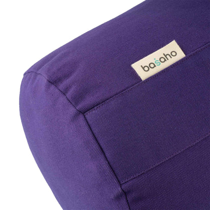 basaho Yoga Bolster | Organic Cotton | Buckwheat Hulls | Removable Washable Cover (Stone)