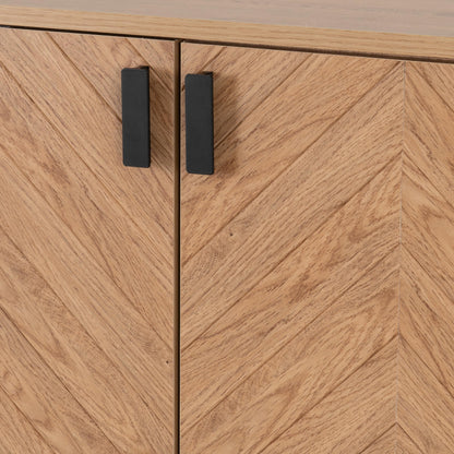 Seconique Leon 2 Door 2 Drawer Cabinet in Medium Oak Effect