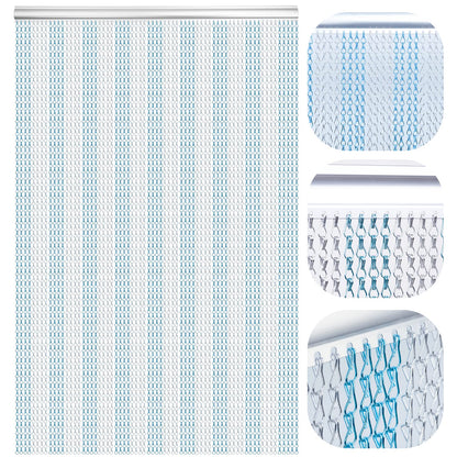LYMMIYTC Chain Curtain Door Screens 90 x 200cm Aluminium Chain Curtain for Doorways Decoration, Metal Fly screens Insect Blinds Pest Control (Blue &
