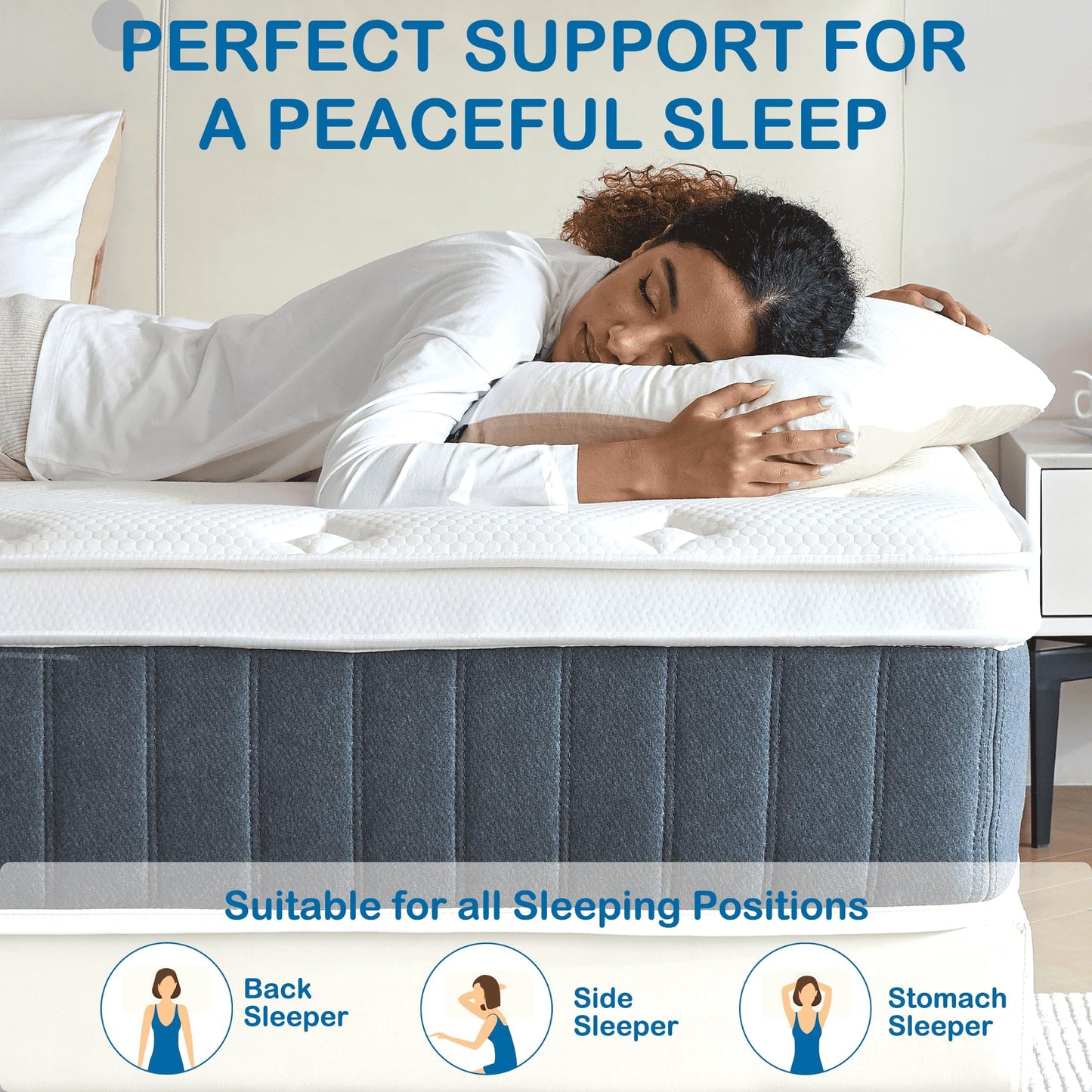 Bednew Small Single Mattress 2FT6 Hybrid Mattress 75x190x31cm